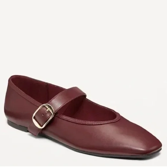 Old Navy Ballet Flats Mary Jane’s Black Burgundy Clove Womens 11 2 Pair Bundle - Picture 6 of 6